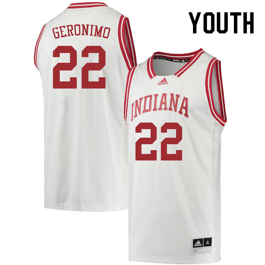 Youth #22 Jordan Geronimo Indiana Hoosiers College Basketball Jerseys Sale-Retro